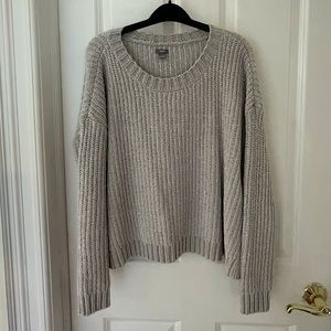 Aerie Cable Knit Grey Sweater